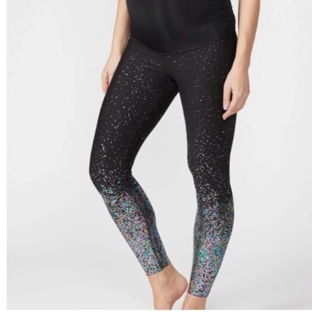 Beyond the Bump / Beyond Yoga Maternity Metallic Ombre Print Leggings Small